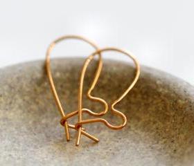Vintage Raw Brass Petite Kidney Earwires