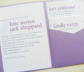 Pocketfold Wedding Invitations - Modern Names Signature Pocketfold Invitation Suite