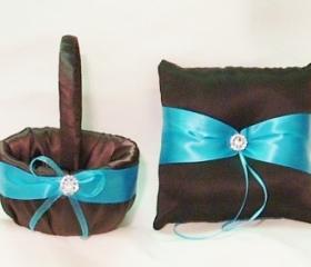 ring pillow and flower girl basket set