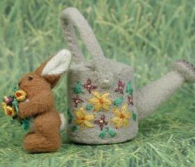A Tiny Fabric Bunny's New Garden Home