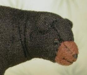 3' Fabric Black Bear Soft Sculpture Miniature