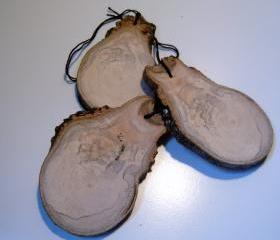 3 Wooden Halloween Decor Gift Tags Ornament Favor Bats