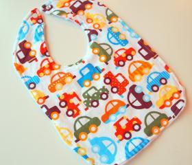 Organic Baby bib Minky bib Cars