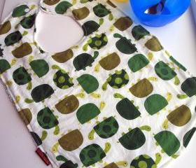 boys bib toddler bib - turtles green