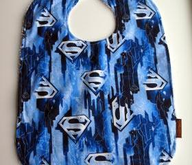 Superman Baby bib Large Toddler Bib Blue
