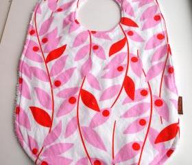 baby bib toddler pink girls red terry cloth cotton snap