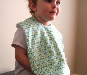 baby bib toddler bib aqua raindrops