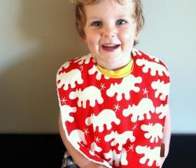 large bib red hippo baby toddler bib