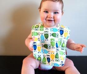 Baby bib Minky bib owls