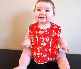 baby bib (cat in the hat red)