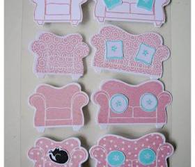 On the couch embellishment for card making / scrapbooking etc 