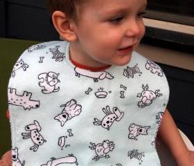 baby bib puppy Boys Toddler flannel terry cloth snap