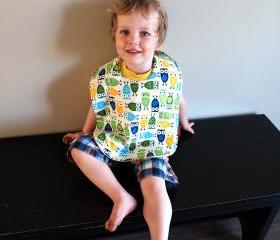 large big boy bib toddler owl bib