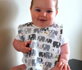 Baby bib elephants Minky bib summer children