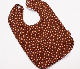 toddler bib stars brown oversize snap large big terry cloth
