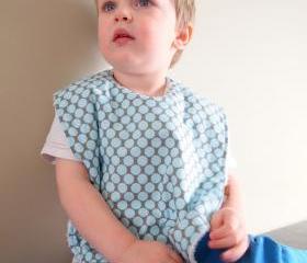 Baby Bib toddler boys blue oversize terry cloth snap amy butler