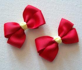 Mini Boutique Bow Pair - Red, Yellow