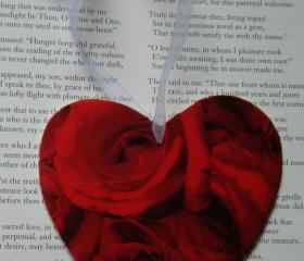 Red Roses wooden heart decoration