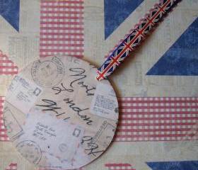 Jubilee Union Jack Wooden Bag and Luggage Tag
