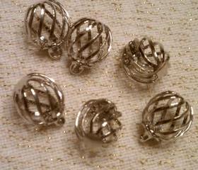 Six Silver Cages Charms