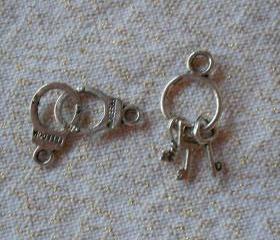 Mini Handcuffs and Jailers Key Ring Charms
