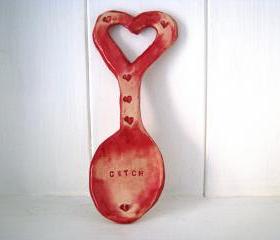 Cwtch (Cuddle in Welsh) Ceramic Lovespoon. Made in Wales, UK. Ready to Ship.