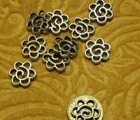 Ten Spiral Posie Charms or Connectors