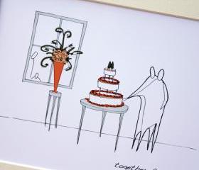 Wedding cake, Anonymity Illustrative print (10' x 12' / 255mm x 305mm)