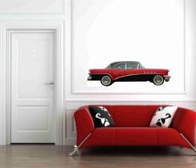Buick Century Riveria 1955 Red and Black Wall Vinyl Decals