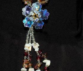 Mix Gems Long Necklace - Flower Necklace - Gift