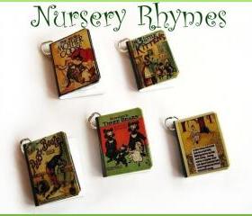Set of all 5 Old Nursery Rhymes Miniature Book Charms