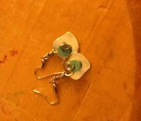 Turquoise Oxidized Disc Earrings 