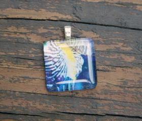 Iris Pendant on Black Cord 