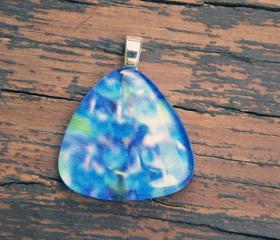 Blurry Purple Flower Pendant on Black Cord 