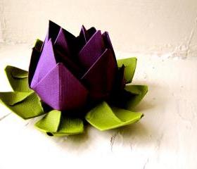 Paper Lotus, Purple and Green, Wedding Decor, Wedding Bouquet, Home Decorations, Event Decorations
