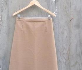 1960s Skirt Tan Wool A line Midi