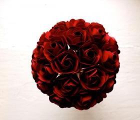 Paper Rose Bouquet, Bridal Bouquet, Red