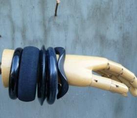 Vintage Bracelet Lot- Black Bangles