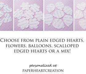 250 Personalised Text Confetti - Choice of 4 shapes - Great for Weddings, Invites, Decor, Favours, Special Occassions 