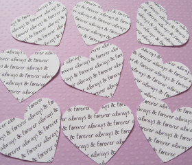 150 x 2inch Personalised Custom Heart Confetti - Great for Weddings, Invites, Table Decor, Favours, Parties