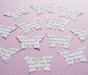 150 x 2 inch Personalised Custom Butterfly Confetti - Great for Weddings, Invites, Table Decor, Favours, Parties