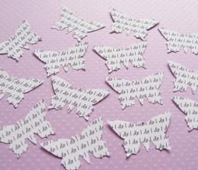 450 x 2inch Personalised Text Butterfly Confetti - Invitations, Table Decor, Favors, Parties