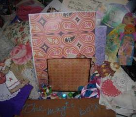A magic surprise box full of whimsy - art supplies for mixed media art/art journaling/collage/scrapbooking-Fun Fun Fun