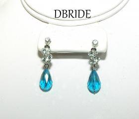 Teardrop Crystal Earrings - Bridal Earrings, Bridesmaids Jewelry