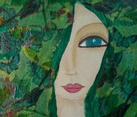 Peace - Mixed media painting and collage on canvas