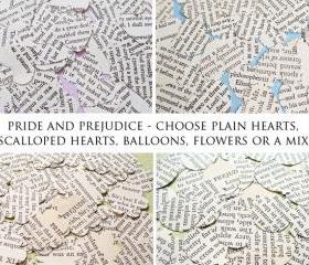 250 x Pride and Prejudice Confetti - Choice of 4 shapes - Great for Weddings, Invites, Decor, Favours