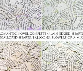 SALE SALE SALE 1000 x Romantic Novel Confetti - Choice of 4 Shapes - Great for Weddings, Invites, Table Decor, Favours