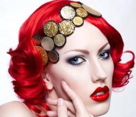 Gold Headband, Glitter and Metallic Leather Spot Headband 