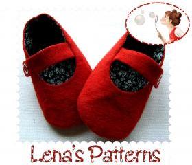Red Baby Mary Jane Shoes sewing pattern and tutorial