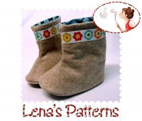 Sewing Pattern for Flower Power Baby Boots 